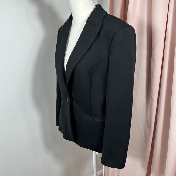 Lilly Pulitzer Black One Button Blazer Jacket Women’s Small Pink Script Lining - Picture 12 of 14